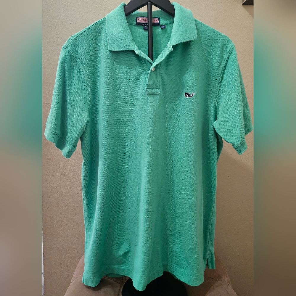 Vineyard Vines Medium 100% Cotton Green Polo